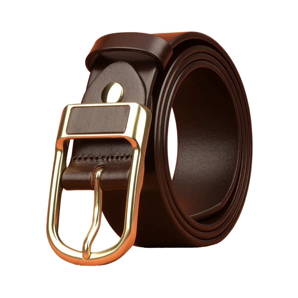 Cinto Masculino de Couro Marcanzzi Argos MZ469 em couro legítimo com design robusto e fivela metálica para estilo e personalidade marcante.