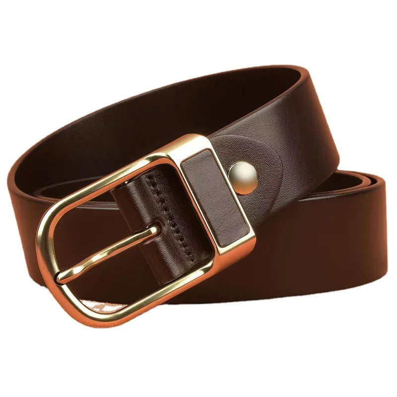 Cinto Masculino de Couro Marcanzzi Argos MZ469 em couro legítimo com design robusto e fivela metálica para estilo e personalidade marcante.