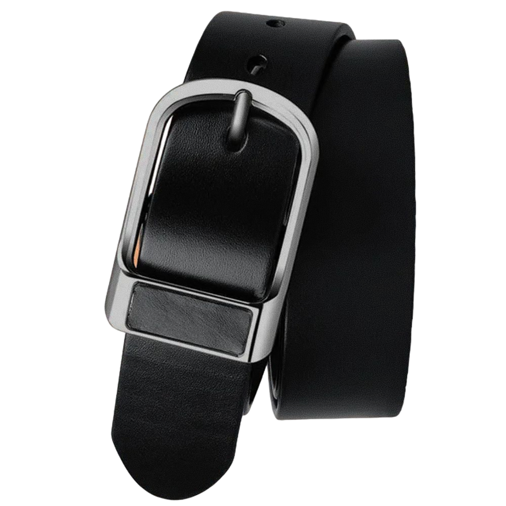 Cinto Masculino de Couro Marcanzzi Argos MZ469 em couro legítimo com design robusto e fivela metálica para estilo e personalidade marcante.