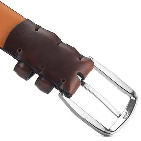 Cinto Masculino de Couro Marcanzzi Classy MZ460 em couro legítimo com design clássico e acabamento refinado para elegância e versatilidade.