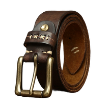 Cinto Masculino de Couro Marcanzzi MZ467: sofisticação e resistência com design vintage, fivela robusta, ideal para looks sociais e casuais.