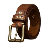 Cinto Masculino de Couro Marcanzzi MZ467: sofisticação e resistência com design vintage, fivela robusta, ideal para looks sociais e casuais.