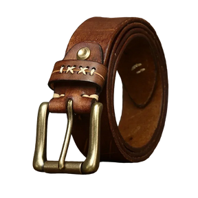 Cinto Masculino de Couro Marcanzzi MZ467: sofisticação e resistência com design vintage, fivela robusta, ideal para looks sociais e casuais.