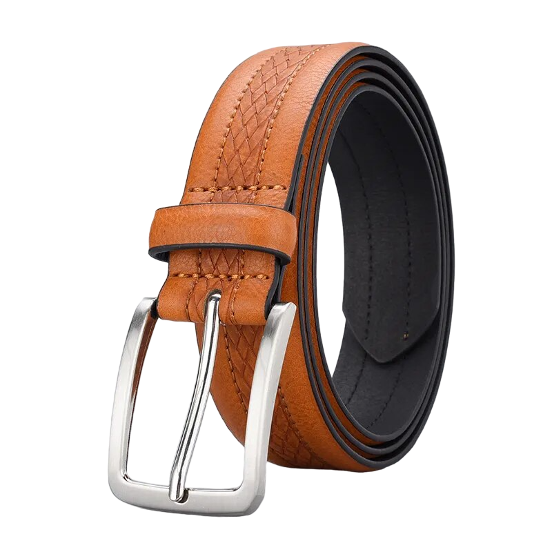 Cinto Masculino Couro Romenzi Atemporal RZ462 com visual clássico, ideal para compor looks autênticos com sofisticação e qualidade duradoura.