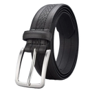 Cinto Masculino Couro Romenzi Atemporal RZ462 com visual clássico, ideal para compor looks autênticos com sofisticação e qualidade duradoura.