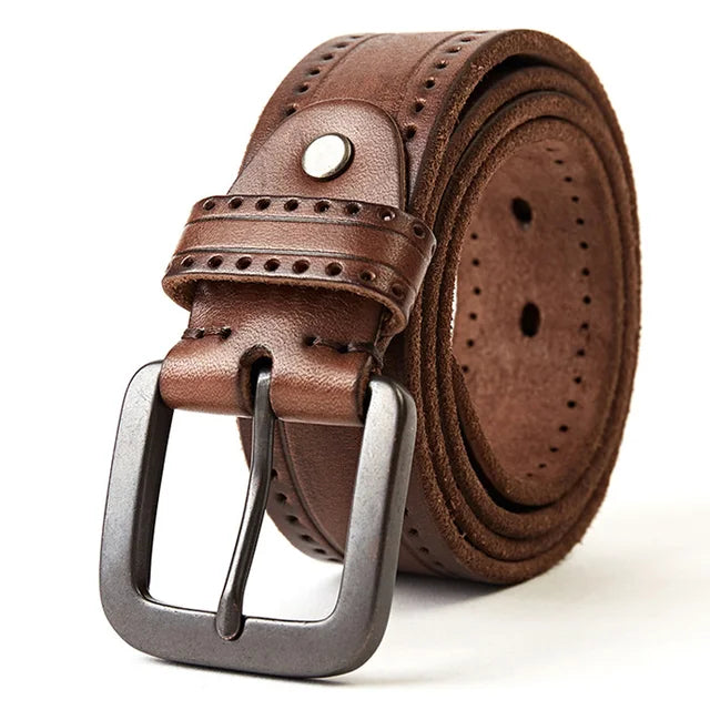 Cinto Masculino de Couro Marcanzzi Vintage Royal MZ468 em couro legítimo com acabamento refinado e fivela metálica para estilo e resistência.