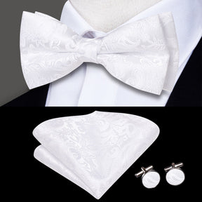 Gravata Borboleta Estampada Marcanzzi MZ452 com design exclusivo, nó pronto, abotoaduras e lenço para elegância e destaque em ocasiões formais.