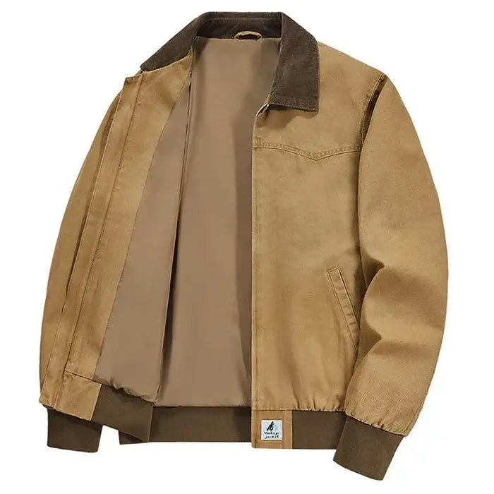 Jaqueta Bomber Vintage Masculina Marcanzzi MZ319 em estilo retrô, interior forrado, tecido resistente e ajuste ergonômico para conforto e sofisticação.