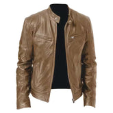 Jaqueta de Couro Masculina Racer Marcanzzi MZ163 em couro legítimo, design moderno inspirado no estilo racer, caimento confortável e acabamento sofisticado.