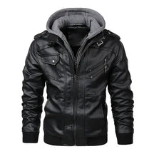 Jaqueta Masculina de Couro Original Marcanzzi MZ125 em couro legítimo, com capuz removível, costuras reforçadas e interior macio para durabilidade e elegância.