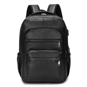 Mochila de Couro Masculina Marcanzzi MZ072 com porta USB, estrutura resistente à água e proteção antifurto ideal para trabalho e viagens