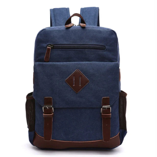 Mochila Executiva Marcanzzi MZ069 com lona resistente e detalhes em couro sintético, ideal para notebook, documentos e acessórios pessoais