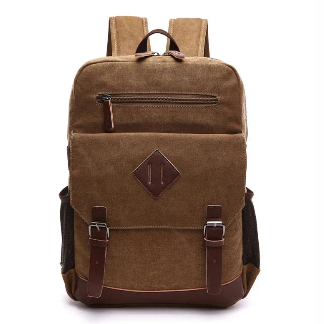 Mochila Executiva Marcanzzi MZ069 com lona resistente e detalhes em couro sintético, ideal para notebook, documentos e acessórios pessoais