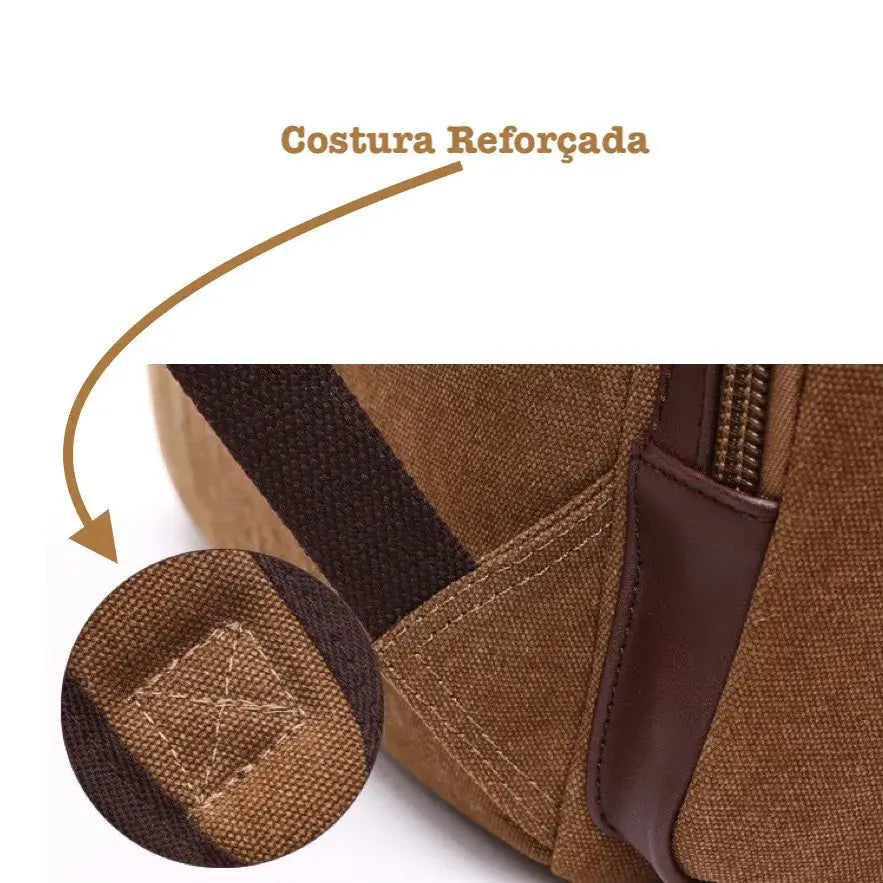 Mochila Executiva Marcanzzi MZ069 com lona resistente e detalhes em couro sintético, ideal para notebook, documentos e acessórios pessoais