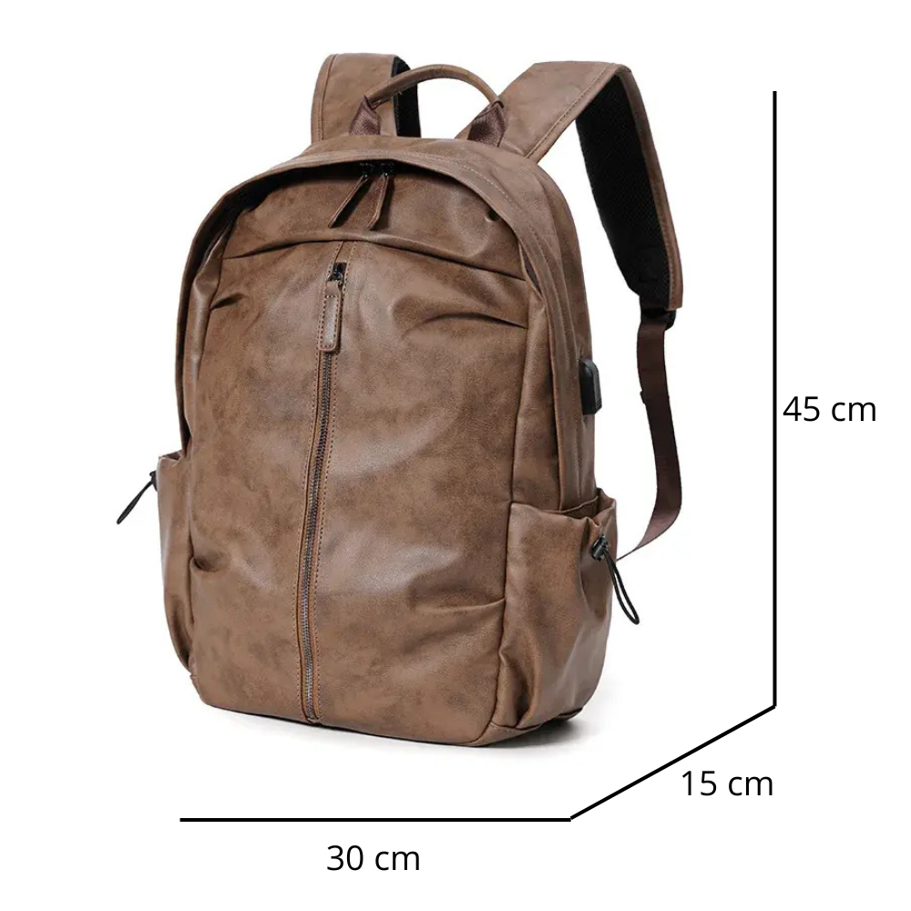 Mochila Executiva em Couro Marcanzzi Amsterdam MZ073 com visual elegante, organização funcional e acabamento premium para rotina profissional.