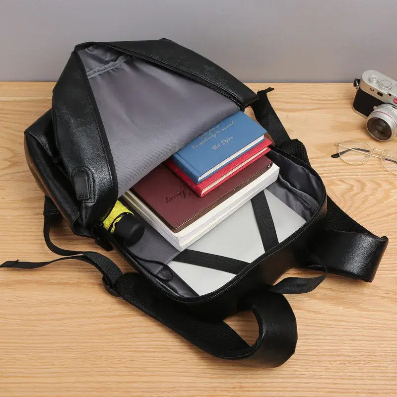 Mochila Executiva em Couro Marcanzzi Munich MZ075 com acabamento refinado e design moderno para profissionais que valorizam elegância e organização.