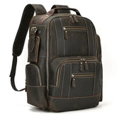 Mochila Executiva em Couro Marcanzzi Retrô MZ071, elegante e funcional, com compartimentos ideais para o dia a dia executivo moderno.