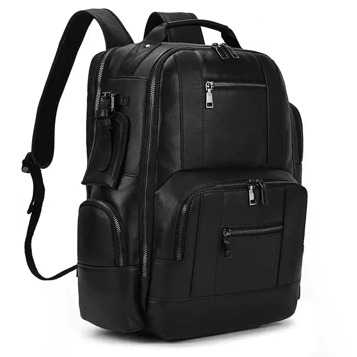 Mochila Executiva em Couro Marcanzzi Retrô MZ071, elegante e funcional, com compartimentos ideais para o dia a dia executivo moderno.