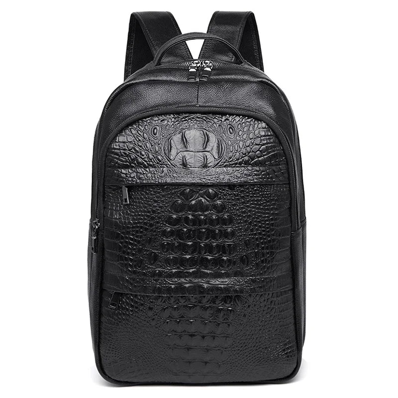 Mochila Executiva em Couro Marcanzzi Seoul MZ074 com couro legítimo e compartimentos inteligentes para notebook, documentos e acessórios pessoais