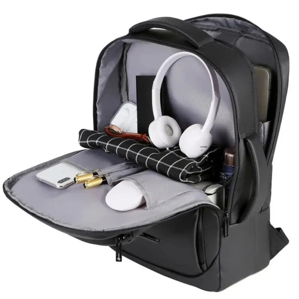 Mochila Executiva Marcanzzi MZ066 com porta USB, tecido impermeável e espaço para notebook 15” – ideal para trabalho, viagens e uso diário