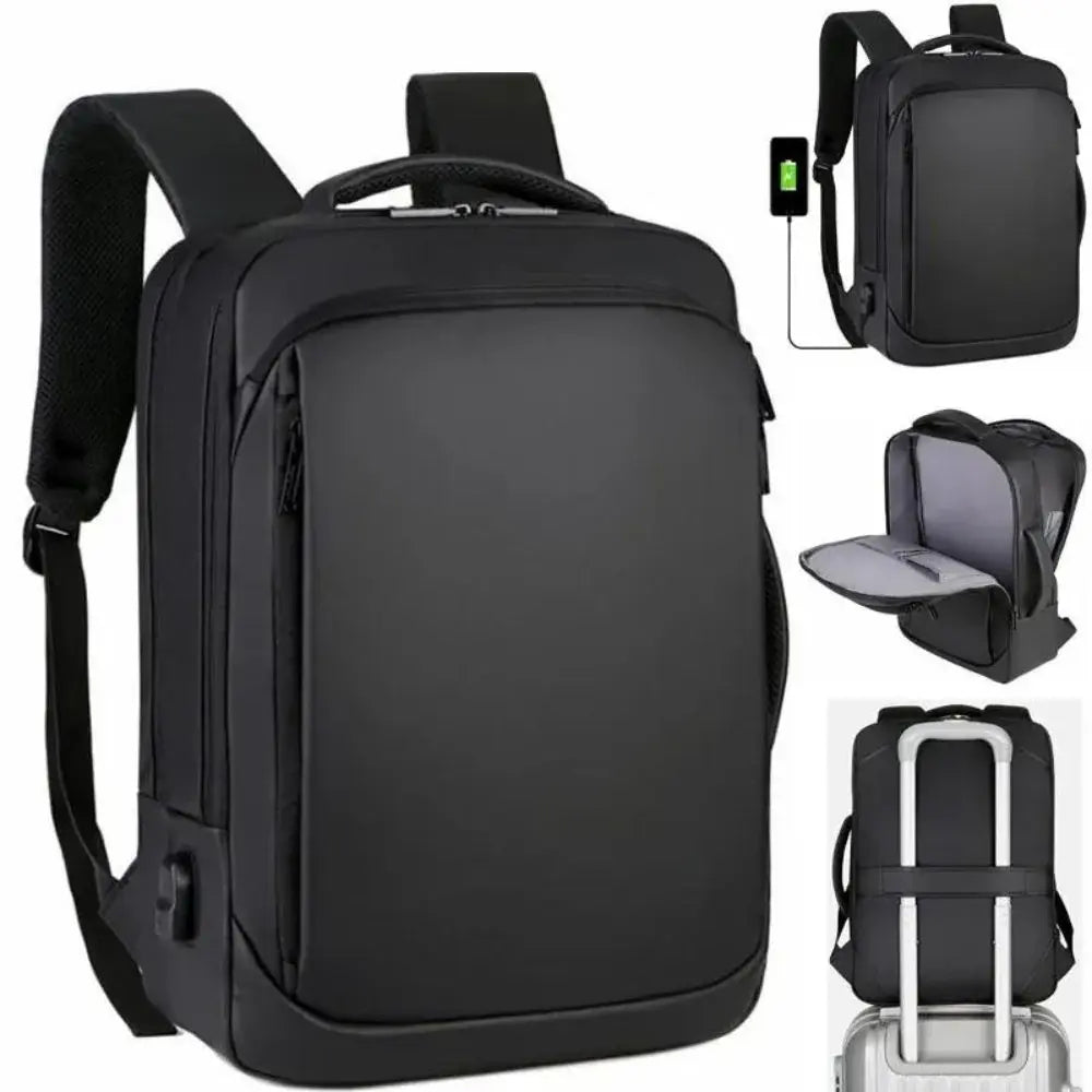 Mochila Executiva Marcanzzi MZ066 com porta USB, tecido impermeável e espaço para notebook 15” – ideal para trabalho, viagens e uso diário