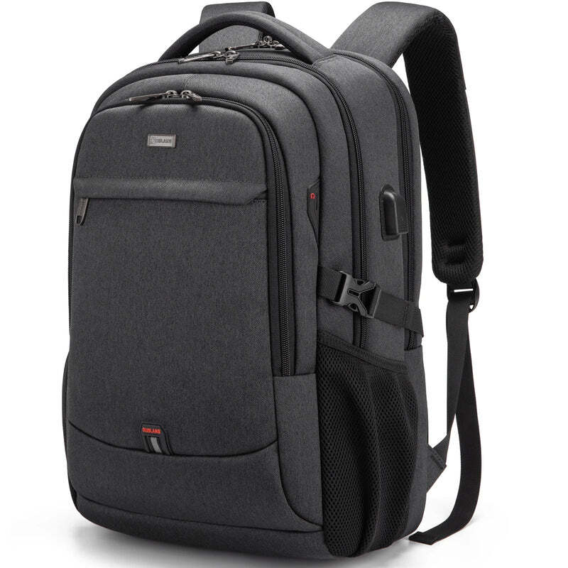 Mochila Executiva Marcanzzi MZ348 em Oxford impermeável com porta USB, alças ergonômicas e compartimentos para notebook 17”, tablet e acessórios