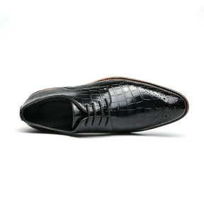 Sapato Masculino Derby em Couro Marcanzzi MZ354 nas cores preto e marrom, com design sofisticado, costura refinada e acabamento lustrado.