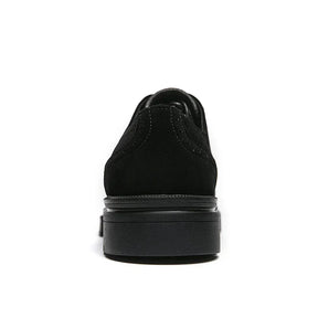Sapato Masculino Derby Marcanzzi MZ360 em camurça nas cores preto e marrom. Solado tratorado com plataforma de 4 cm para estilo e estabilidade.