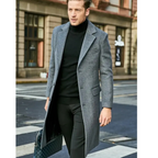 Sobretudo Longo de Lã Masculino Marcanzzi MZ097: luxo e sofisticação, design exclusivo, costuras reforçadas, tecido leve, conforto, resistente e durável.