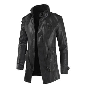 Sobretudo Masculino de Couro Marcanzzi MZ096: elegância e proteção com couro premium, design exclusivo, interior aquecido e resistência a rasgos.